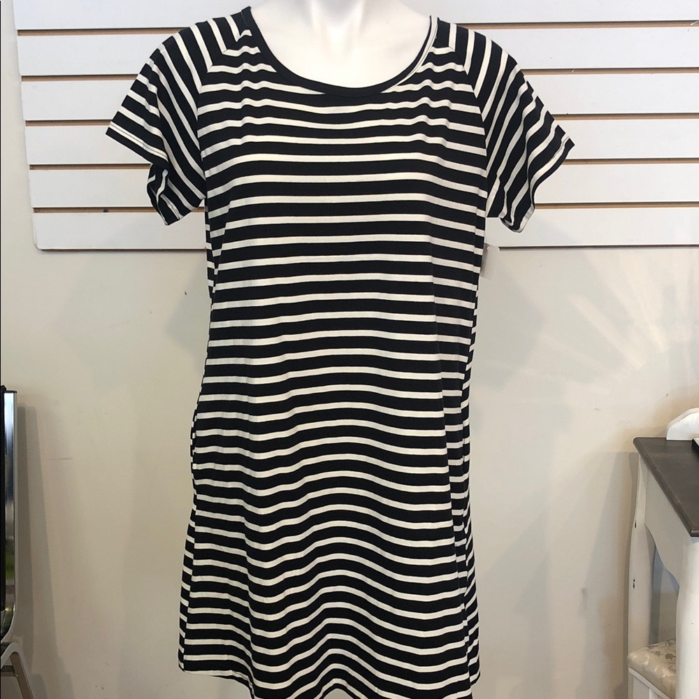 Alaster Queen Black and White Striped Dress